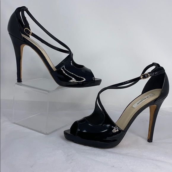 LK Bennett Sz 40 Peep Toe High Heel Black Sandals - Picture 4 of 13